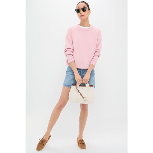 TUCKERNUCK Pink Stone Washed Cotton Anne Crewneck Sweater Size XL NWT - Picture 6 of 6